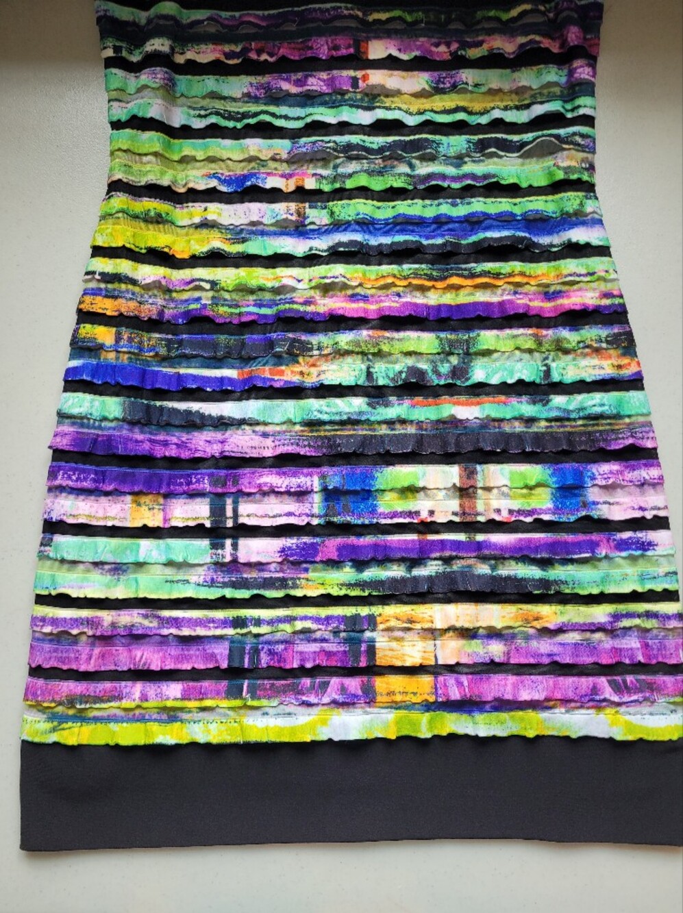 Joseph Ribkoff Multicolor Striped Ruffle Sheath Dress - Size 6 - Picture 8 of 9